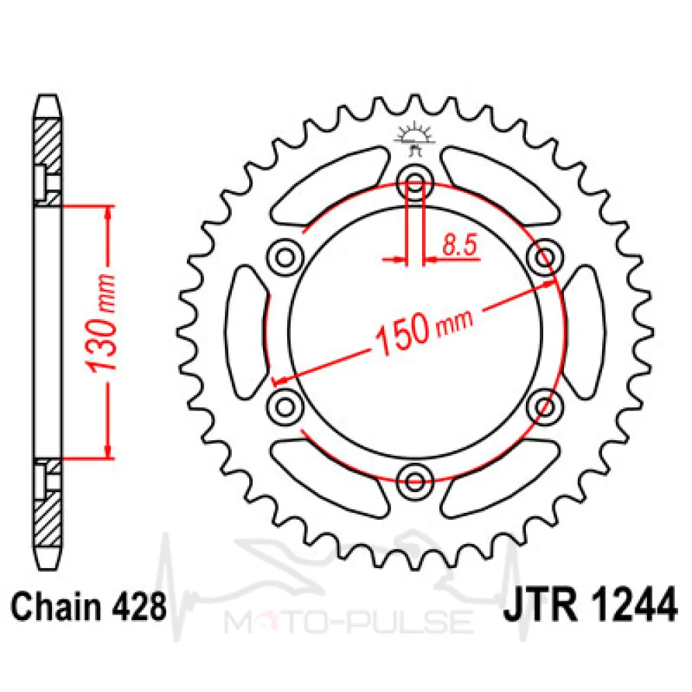 Звезда задняя 428x54 JT JTR1244.54